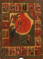 Fiery Ascent of the Prophet Elijah with scenes from his life