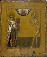 Basil the Great and St. Basil Fool-for-Christ  in prayer, St.