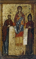 Богоматерь Печерская (Свенская) с предстоящими Феодосием и Антонием