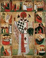 Nicholas the Wonderworker with scenes from his life