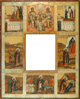 Рама с изображением Коронования Богоматери и клеймами жития св. Макария Унженского