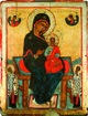 Mother of God enthroned with attending Sts. Nicholas and Clement