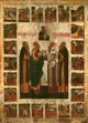 Selected Saints Euphrosynus of Pskov, John the Theologian, Sabbas of Kryletsk, Sabbas of Serbia with 22 scenes of life of Sabbas of Kryletsk   